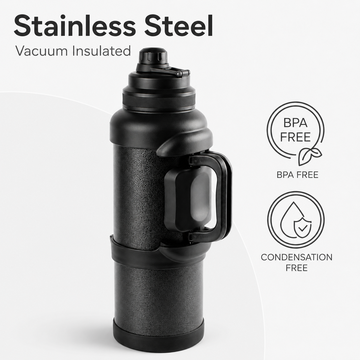 4L Double-Wall Vacuum Insulated Stainless Steel Water Bottle, Hammered Onyx – additional product view 2