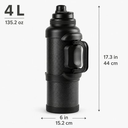 4L Double-Wall Vacuum Insulated Stainless Steel Water Bottle, Hammered Onyx – additional product view 1