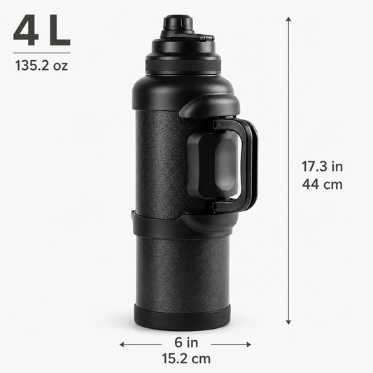 4L Double-Wall Vacuum Insulated Stainless Steel Water Bottle, Hammered Onyx – additional product view 1