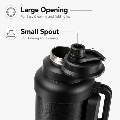 4L Double-Wall Vacuum Insulated Stainless Steel Water Bottle, Hammered Onyx – additional product view 3