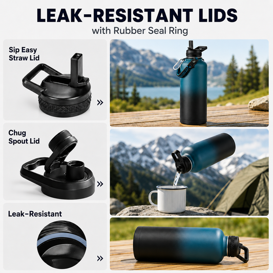 87 oz Triple-Wall Insulated Stainless Steel Water Bottle, Indigo/Black – additional product view 1