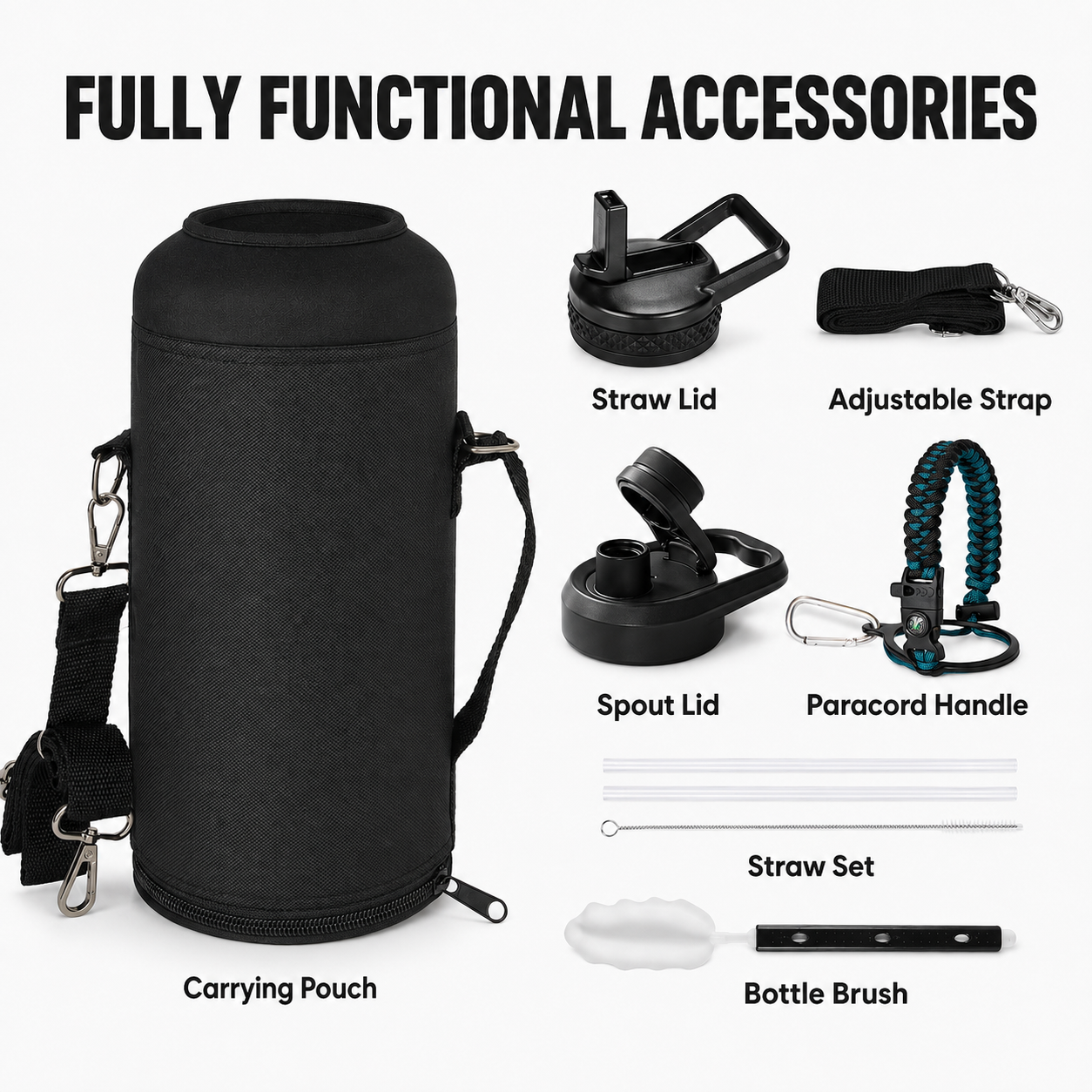 87 oz Triple-Wall Insulated Stainless Steel Water Bottle, Indigo/Black – additional product view 2