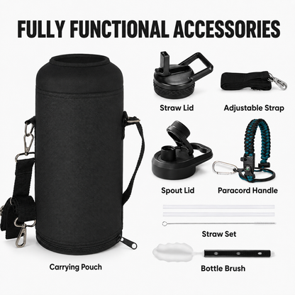 87 oz Triple-Wall Insulated Stainless Steel Water Bottle, Indigo/Black – additional product view 2