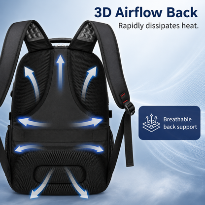 50L Large Travel Backpack, Fits Laptops up to 17 Inches, Black – additional product view 1