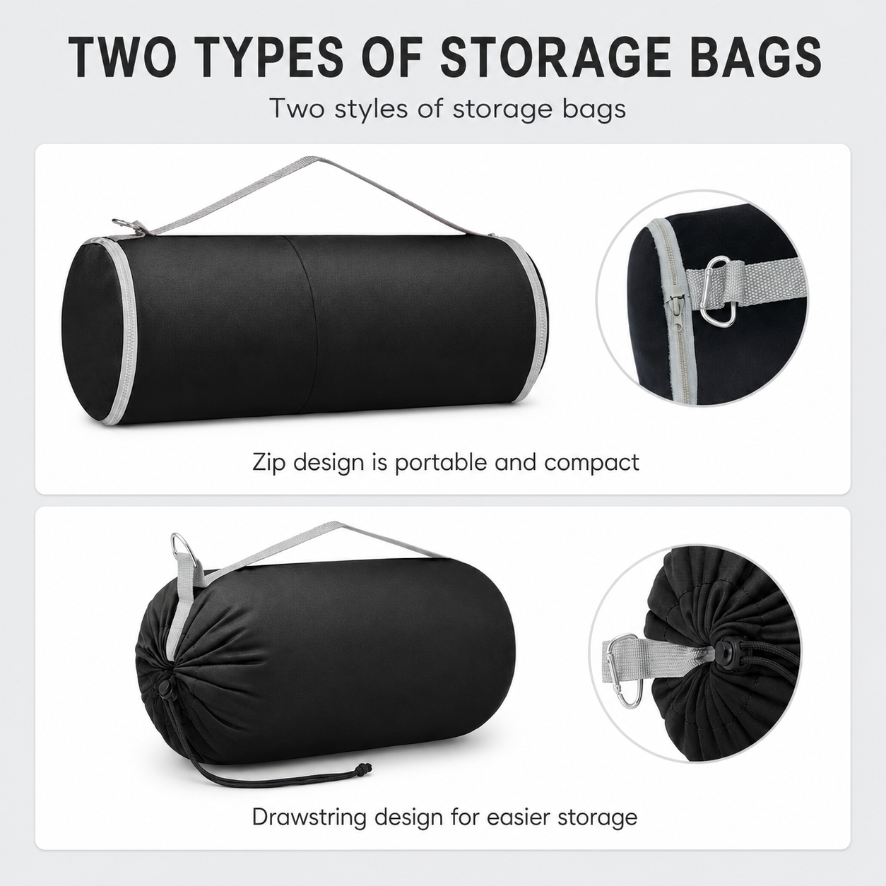 Memory Foam Travel Neck Pillow & Blanket Set, Black – additional product view 4